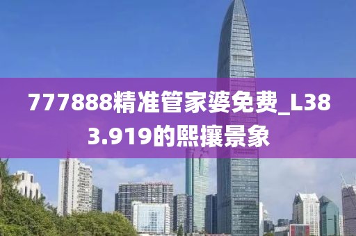 777888精準管家婆免費_L383.919的熙攘景象
