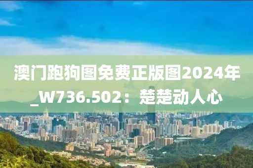 澳門跑狗圖免費(fèi)正版圖2024年_W736.502：楚楚動人心