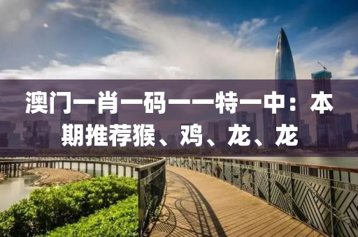 澳門一肖一碼一一特一中：本期推薦猴、雞、龍、龍