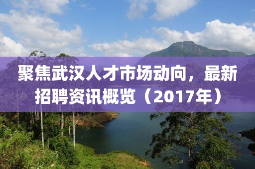 聚焦武漢人才市場動向,最新招聘資訊概覽(2017年)
