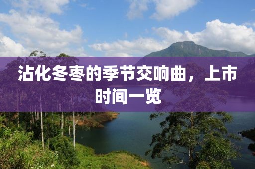 沾化冬棗的季節(jié)交響曲,上市時間一覽
