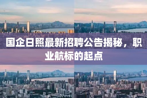 國企日照最新招聘公告揭秘，職業(yè)航標的起點