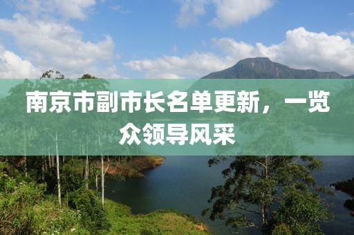 南京市副市長名單更新，一覽眾領(lǐng)導(dǎo)風(fēng)采